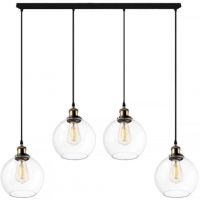 Altavola Design New York Loft lampa wisząca 4x40 W mosiądz-przezroczysta LA035/CL4