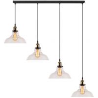 Altavola Design New York Loft lampa wisząca 4x40 W mosiądz-przezroczysta LA040/CL4_clear