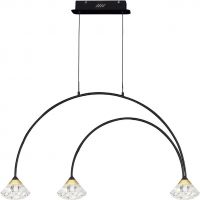 Altavola Design Tiffany lampa wisząca 3x3W LED czarny mat/złoty satynowy LA059/CL1_black
