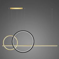 Altavola Design Linea lampa wisząca 3x57 W czarna-złota LA087/P2X_60_40_150_4k_gold_black