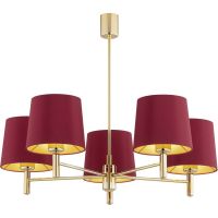 Argon Ponte Plus lampa podsufitowa 5x15W czerwony/mosiądz 2169