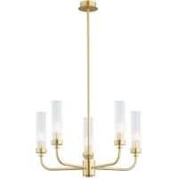 Argon Preston lampa wisząca 5x7 W mosiądz-przezroczysta 2196