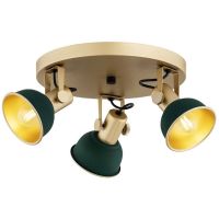 Argon Lenora lampa podsufitowa 3x7W zielony/złoty 6242