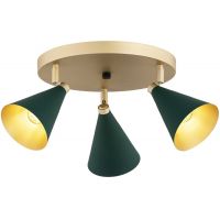 Argon Lucinda lampa podsufitowa 3x7W zielony/złoty 6245