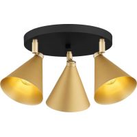 Argon Lucinda lampa podsufitowa 3x7W czarny/złoty 6246