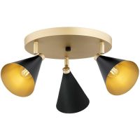 Argon Lucinda lampa podsufitowa 3x7W czarny/złoty 6262