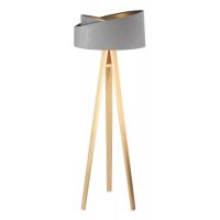 BPS Koncept Galaxy lampa stojąca 1x60 W szara-drewno-srebrna 060P-014