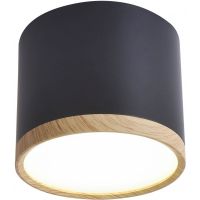Candellux Tuba lampa podsufitowa 1x9W czarny/drewno 2275949
