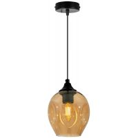 Candellux Aspa lampa wisząca 1x40W czarna/brązowa 31-00583