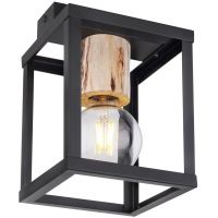 Candellux Retro lampa podsufitowa 1x40W czarna/drewniana 31-00774