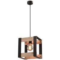 Candellux Varna lampa wisząca 1x40W czarno/drewniana 31-78513