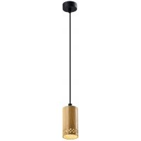 Candellux Tubo lampa wisząca 1x25W drewniana/czarna 31-78568