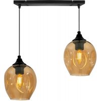 Candellux Aspa lampa wisząca 2x40W czarna/brązowa 32-00590