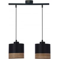 Candellux Porto lampa wisząca 2x60W czarny/brązowy 32-17604