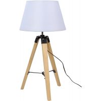 Candellux Lugano lampa stołowa 1x60W drewno/biały 41-31136
