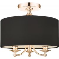 CosmoLight Abu Dhabi lampa podsufitowa 3x40W czarny/złoty C03480AU-BK