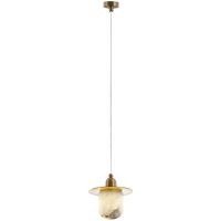 CosmoLight Volterra lampa wisząca 1x3W mosiądz/alabaster P01982BR