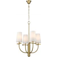 CosmoLight Bow lampa wisząca 4x40W biała/mosiądz P04190BR