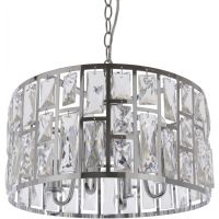 CosmoLight Kyiv II lampa wisząca 4x40W kryształ/chrom P04858CH
