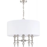 CosmoLight Austin lampa wisząca 5x40W biały/nikiel P05173NI-WH