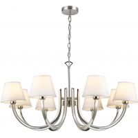 CosmoLight Atlanta lampa wisząca 8x40 W biała-nikiel P08810NI-WH