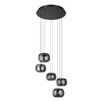 Eglo Hortunas lampa wisząca 5x10 W czarna 390434