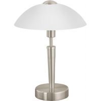 Eglo Solo lampa stołowa 1x60W nikiel satynowy/biały 85104