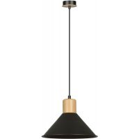 Emibig Rowen lampa wisząca 1x60W czarny/drewno 1044/1