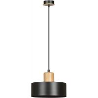 Emibig Torin lampa wisząca 1x60W czarny/drewno 1046/1
