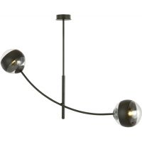 Emibig Hunter Stripe lampa podsufitowa 2x40W czarna/przezroczysta 1101/2