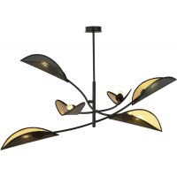 Emibig Lotus lampa podsufitowa 6x10 W czarna-złota 1106/6