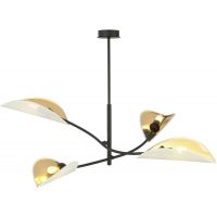 Emibig Lotus lampa podsufitowa 4x10 W biała-czarna-złota 1107/4