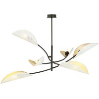 Emibig Lotus lampa podsufitowa 6x10 W biała-czarna-złota 1107/6