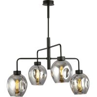 Emibig Lukka lampa podsufitowa 4x60 czarny/szkło grafitowe 1163/4