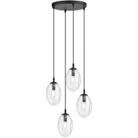 Emibig Astral lampa wisząca 4x10 W czarny/szkło przejrzyste 1265/4PREM