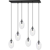 Emibig Astral lampa wisząca 6x10 W czarny/szkło przejrzyste 1265/6