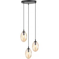 Emibig Astral lampa wisząca 3x10 W czarny/szkło miodowe 1267/3PREM