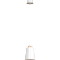 Emibig Bolero lampa wisząca 1x60W biały/drewno 443/1