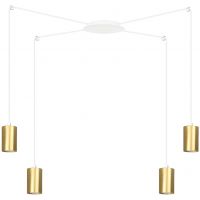 Emibig Traker lampa wisząca 4x8 W biała-złota 527/4