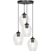 Emibig Istar lampa wisząca 4x15 W czarna-przezroczysta 679/4PREM