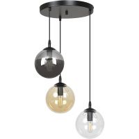 Emibig Cosmo lampa wisząca 3x40W czarny/grafit/przezroczysty/miodowy 714/3PREM