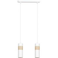 Emibig Akari lampa wisząca 2x30W biały/drewniany 733/2