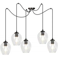 Emibig Level lampa wisząca 5x60W czarny/przezroczysty 756/5