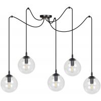 Emibig Gigi lampa wisząca 5x10 W czarna-przezroczysta 936/5