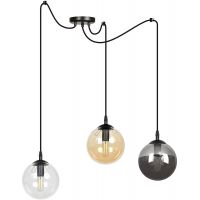 Emibig Gigi lampa wisząca 3x10 W czarna-przezroczysta-bursztynowa-grafitowa 939/3