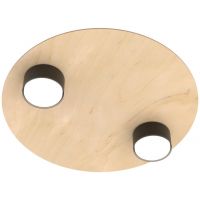 Emibig Pixo lampa podsufitowa 2x12 W czarna-drewno 1443/2