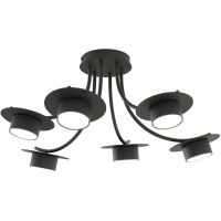 Emibig Enso lampa podsufitowa 6x12 W czarna 1445/6