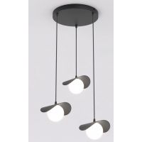 Emibig Ritual 3 Prem Black lampa wisząca 3x8 W czarna 1490/3PREM