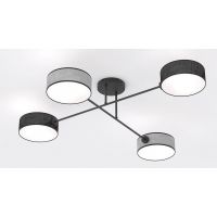 Emibig Maga lampa podsufitowa 4x10 W czarna/szara 1573/4