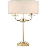 Endon Nixon lampa stołowa 2x40W biała/złota 70564
